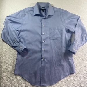 Joseph A Bank Reserve Mens Dress Shirt Blue 100% Egyptian Cotton 16.5 - 33